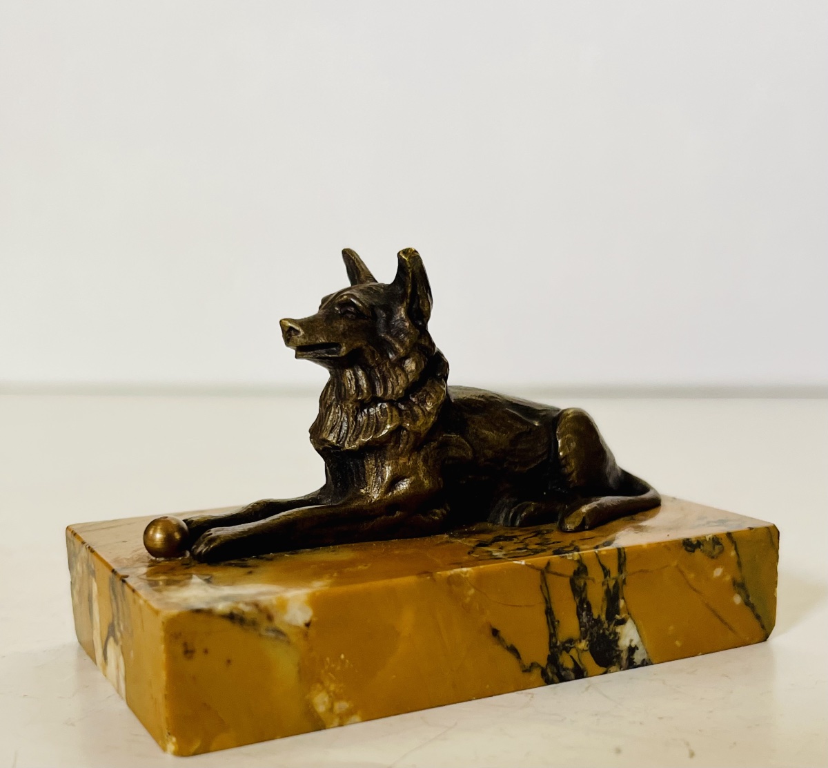 Bronze Dog With A Ball.-photo-4
